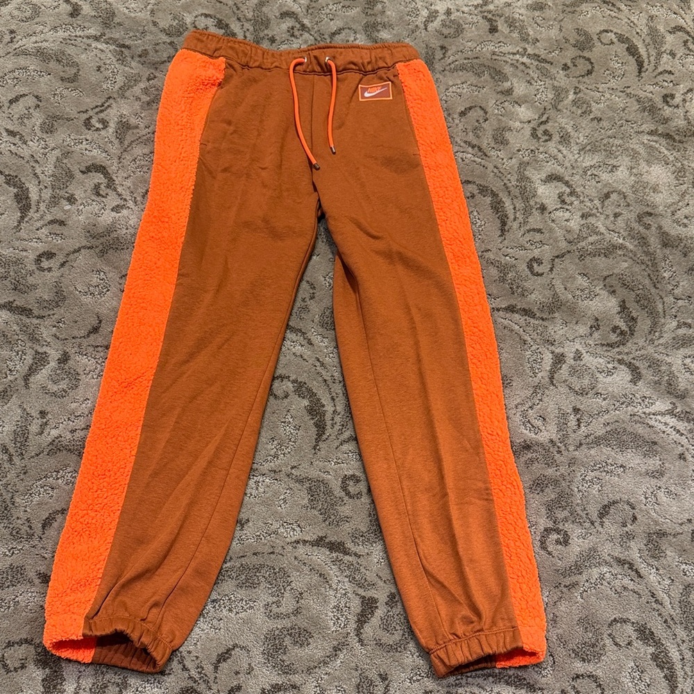Nike Orange and Brown Joggers